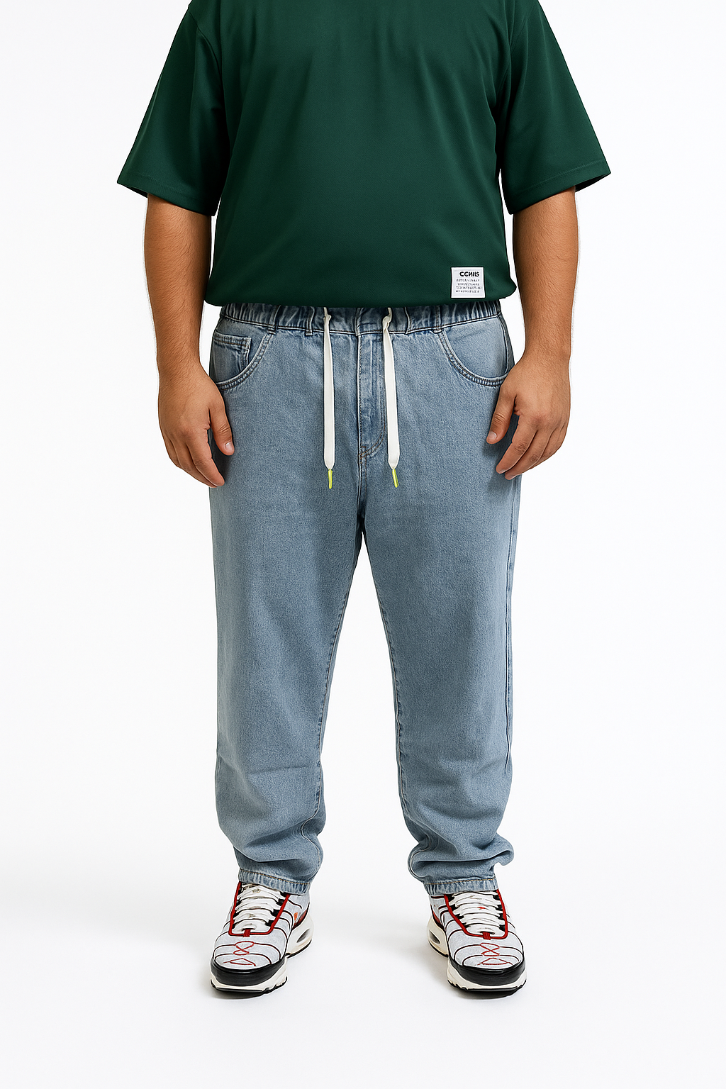Pantalaccio di Jeans Regular Fit Lavaggio Chiaro