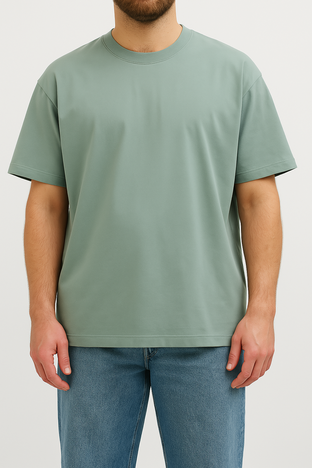 T-Shirt in Cotone Verde Menta Oversize