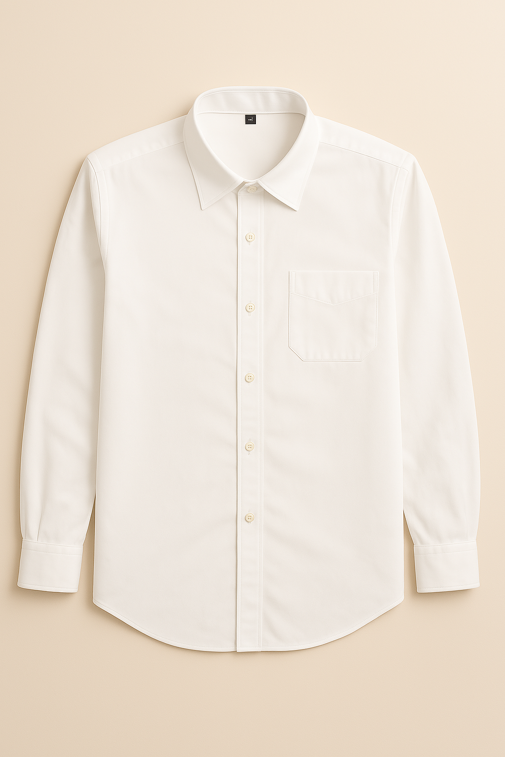 Camicia Bianca Regular Fit Collo Mezzo Francese con Taschino