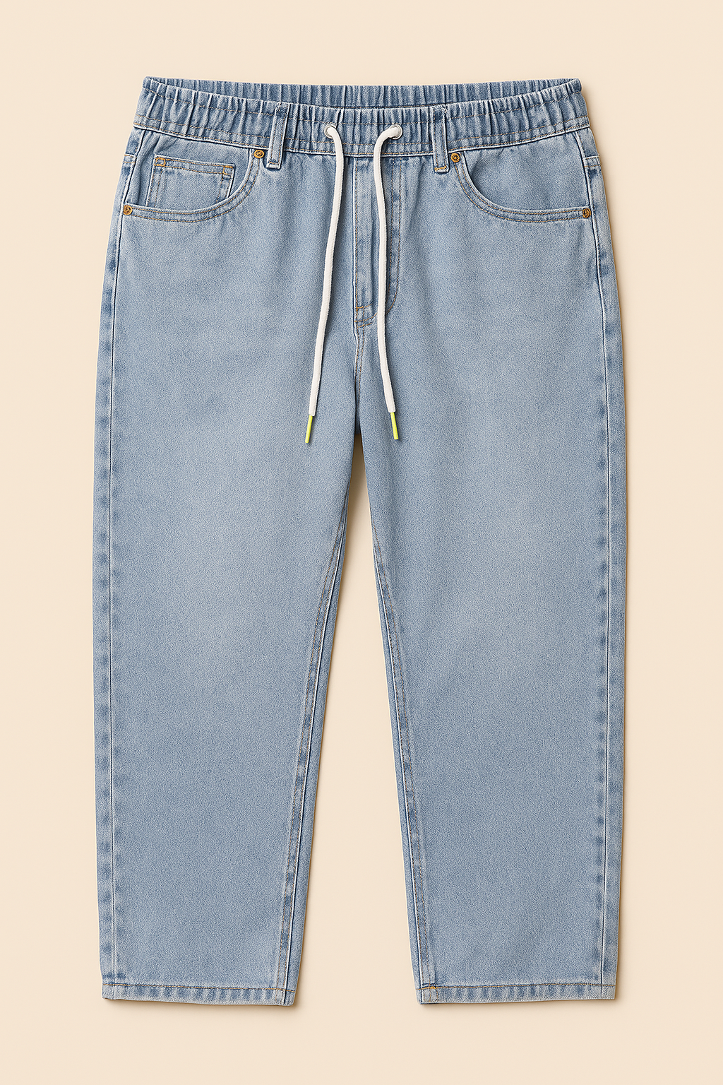 Pantalaccio di Jeans Regular Fit Lavaggio Chiaro