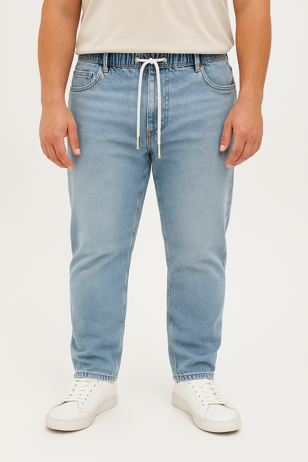 Pantalaccio di Jeans Regular Fit Lavaggio Chiaro