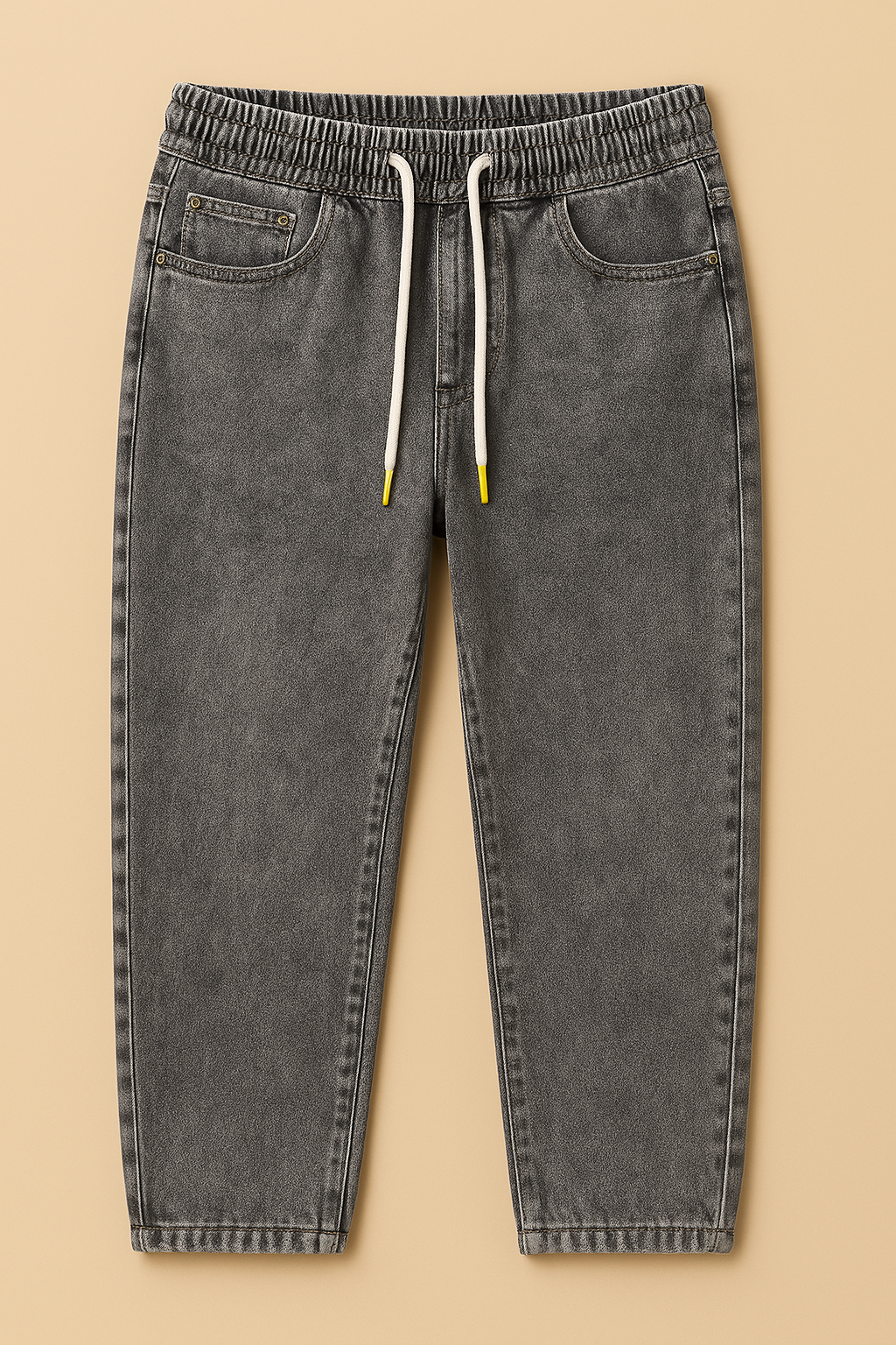 Pantalaccio di Jeans Regular Fit Lavaggio Grigio