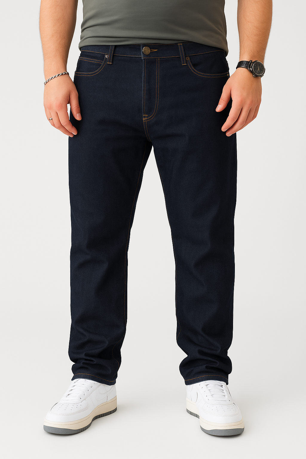 Jeans Elastic Regular Fit Lavaggio Denim Scuro