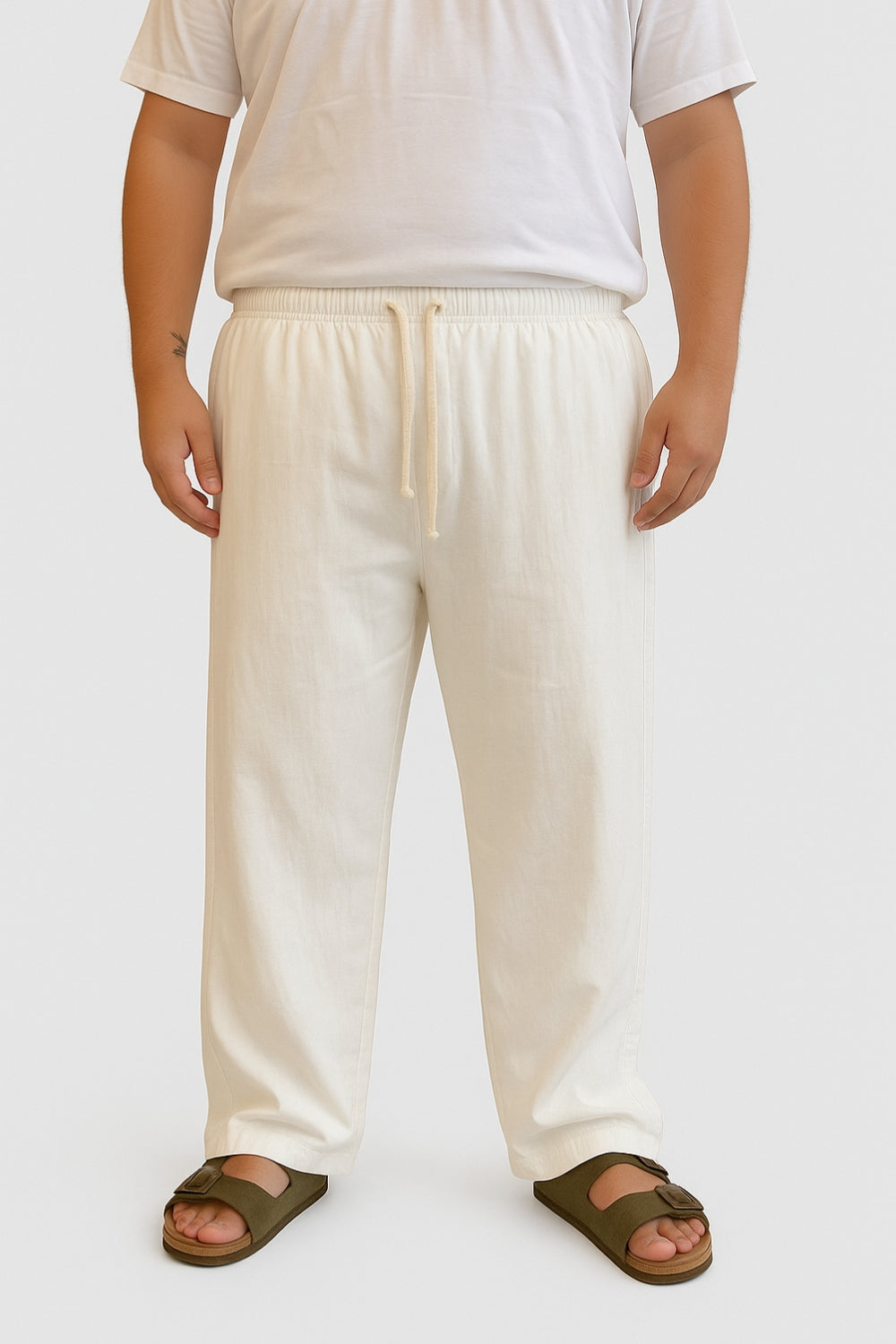 Pantalone con molla Lino Vibes Bianco