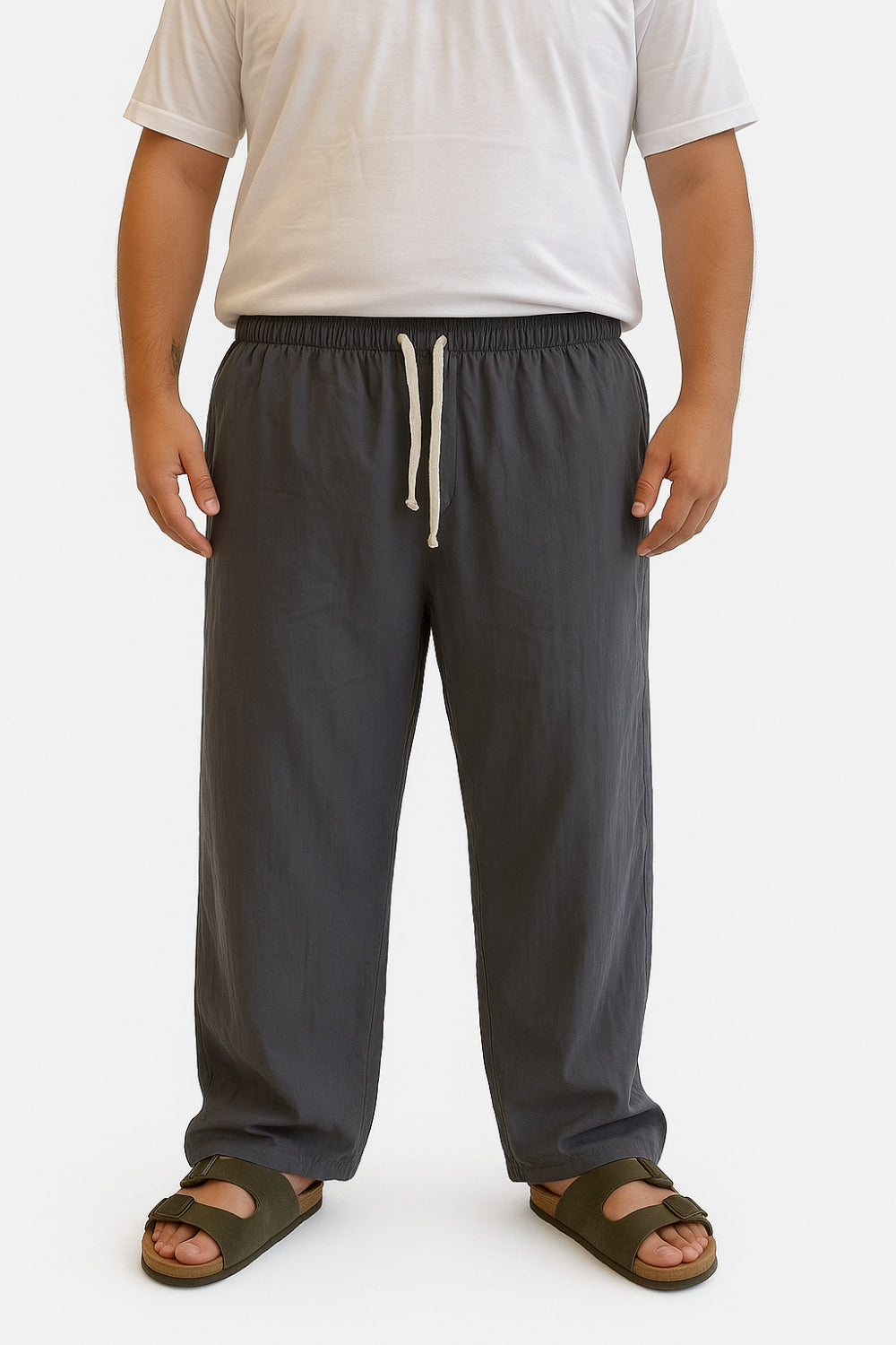 Pantalone con molla Lino Vibes Grigio