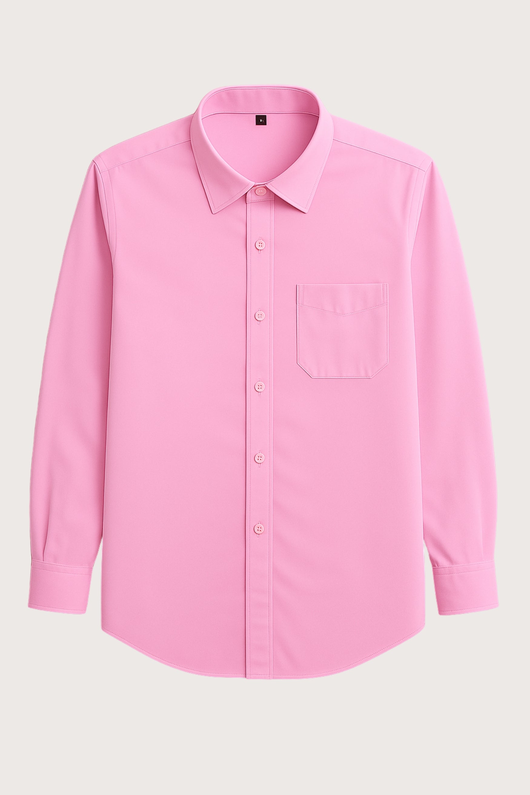 Camicia Rosa Regular Fit Collo Mezzo Francese con Taschino